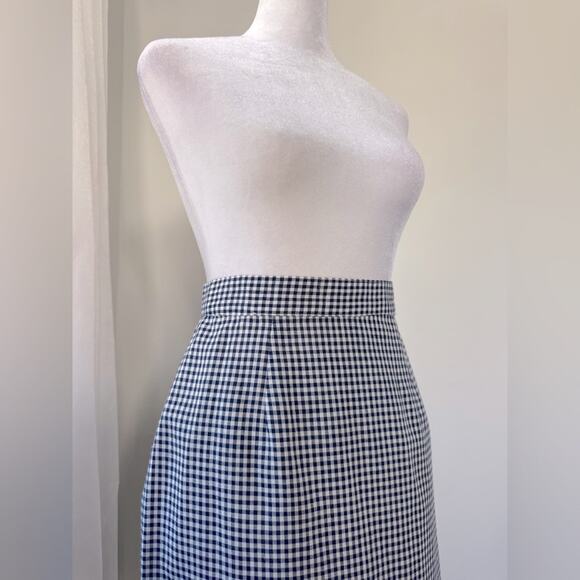 Vintage ‘90s Rampage Navy Blue & White Gingham Print Mini Skirt - Picture 5 of 8